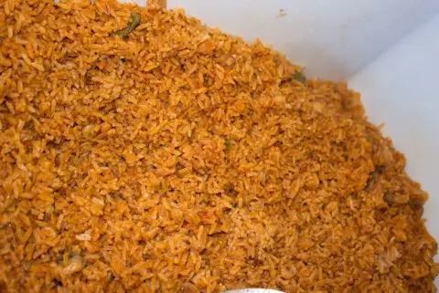 A serving of Nigerian jollof rice